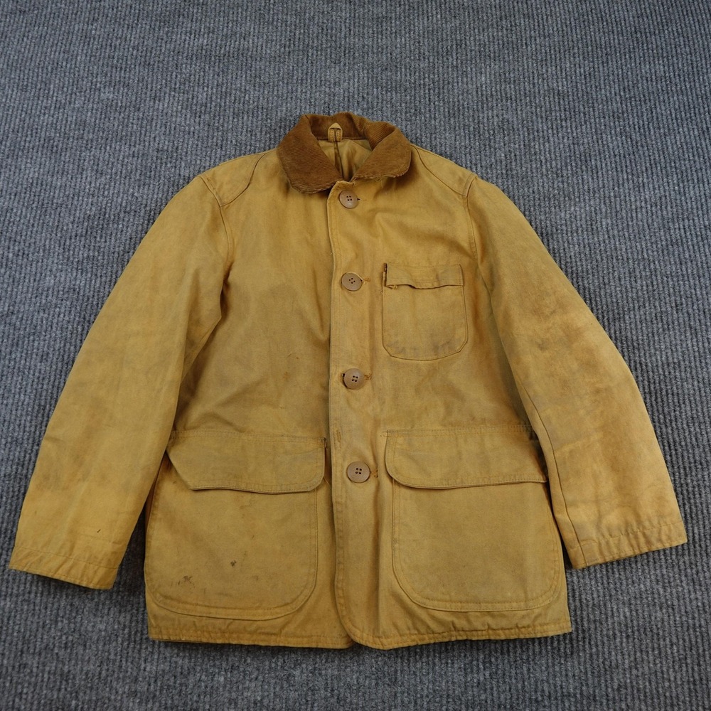Vintage J.C. Higgins Jacket Mens Small Brown Canvas Hunting Field Barn 50s
